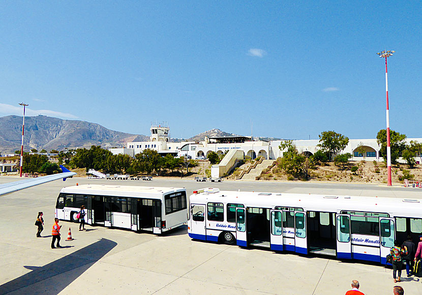 The small airport in Santorini..