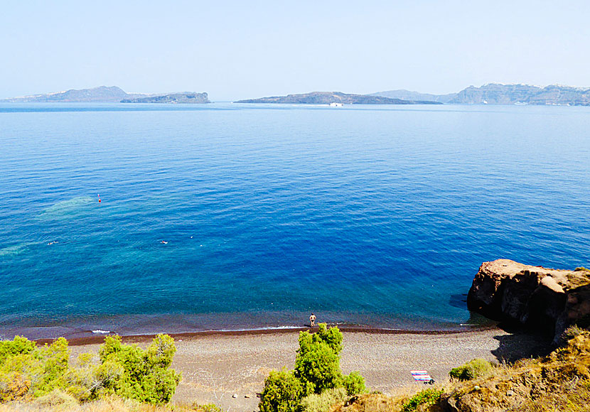 Caldera beach on Santorini in the Cyclades.