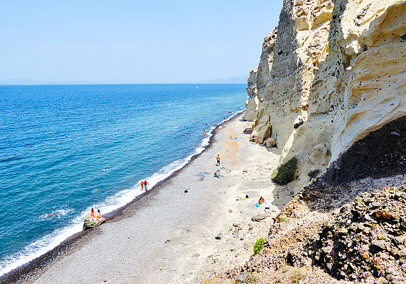 Katharos beach on Santorini is near Oia.