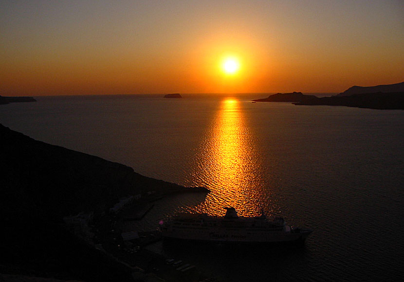 Sometimes the sunset can be magically beautiful in Santorini.