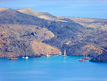 Volcanoes on Santorini.