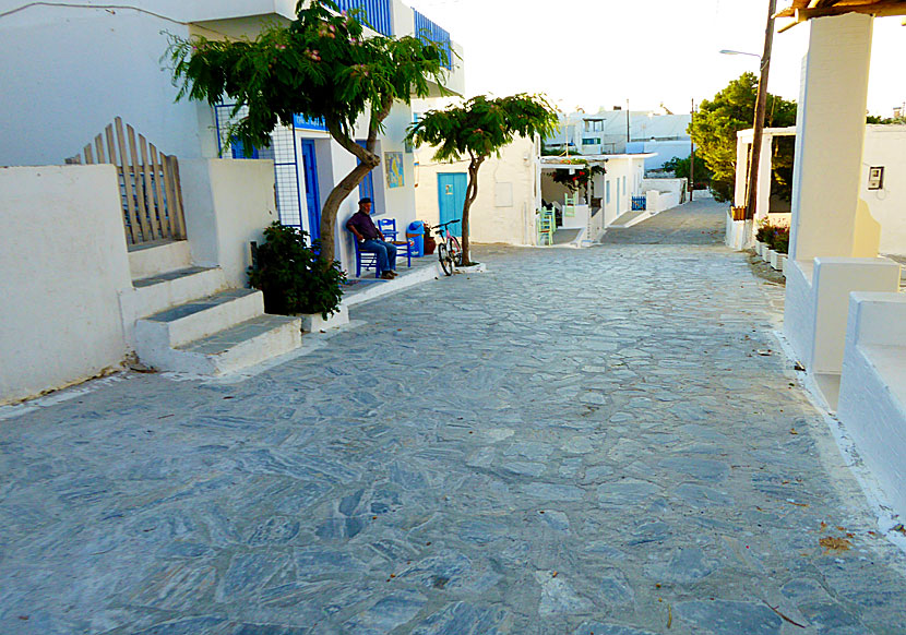 The main street in Chora on Schinoussa in the Small Cyclades.