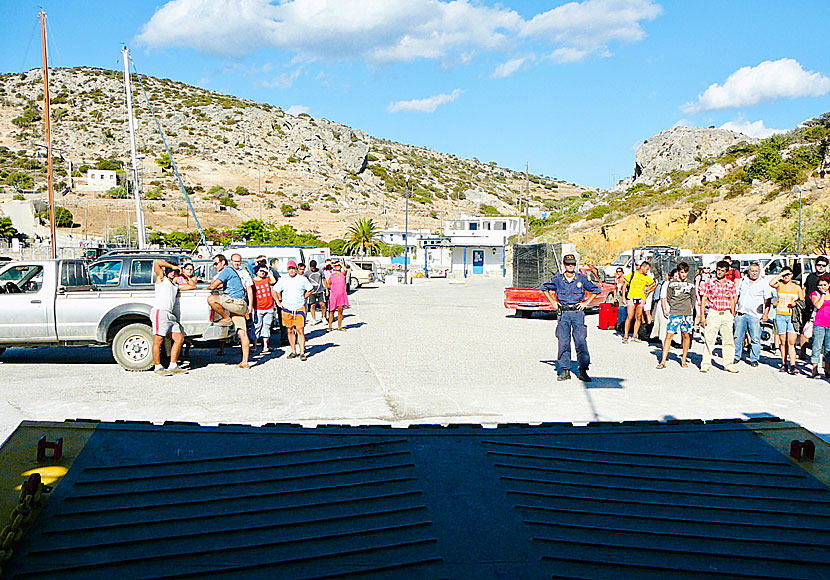 Watching a ferry arrive at the port is the main attraction at Schinoussa.