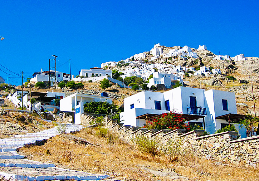 It takes about 45 minutes to walk the donkey road from Livadi to Chora.