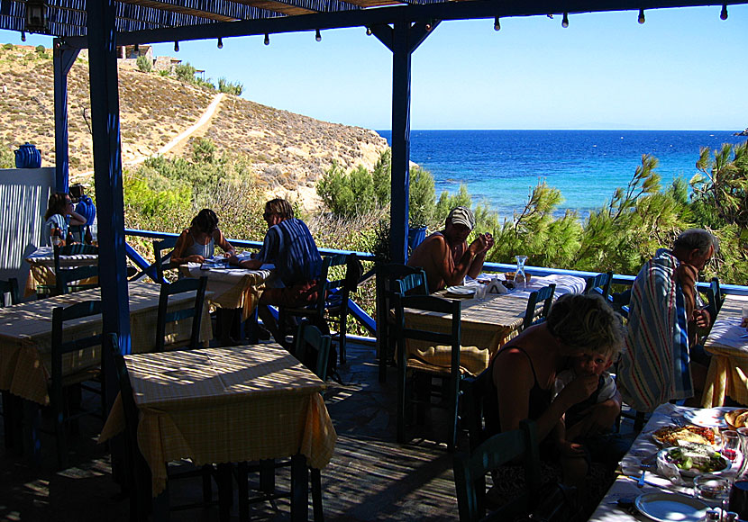 The taverna at Psili Ammos beach in Serifos.