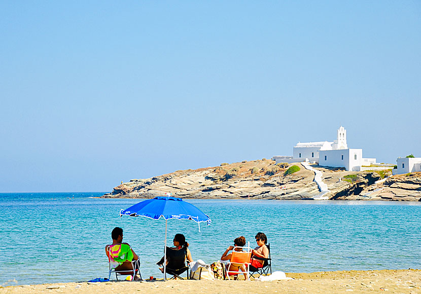 Chrisopigi Monastery seen from Apokofto beach.