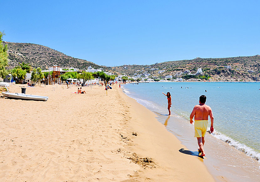Platys Gialos beach on the island of Sifnos in Greece.