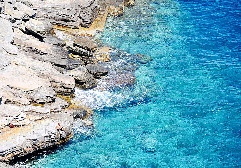 Nude bathing on Sifnos in the Cyclades.