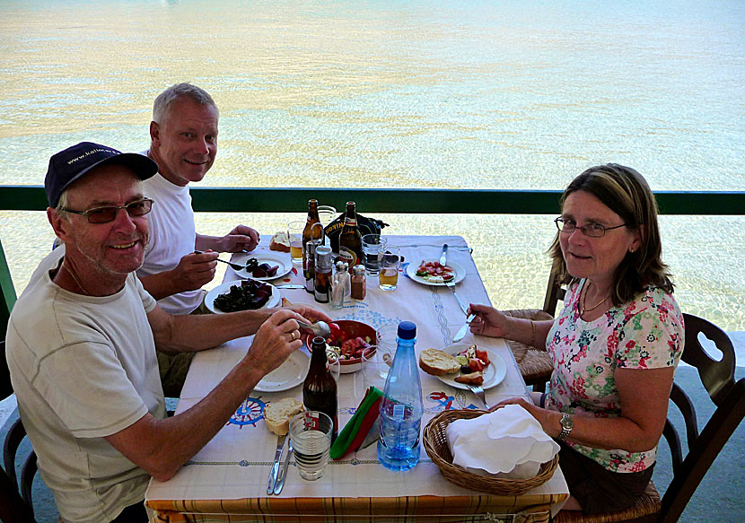 In Kamares you literally sit in the water and eat lunch and dinner.