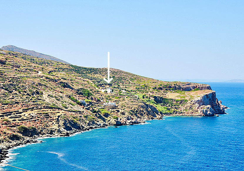 Panagia Poulati church and beach in Sifnos.