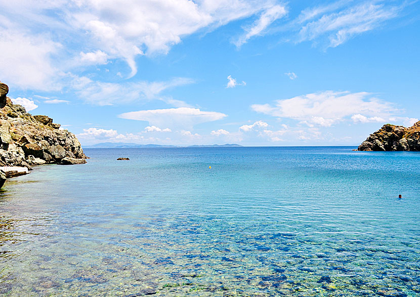 Snorkeling at Seralia beach below the car-free village of Kastro on Sifnos.