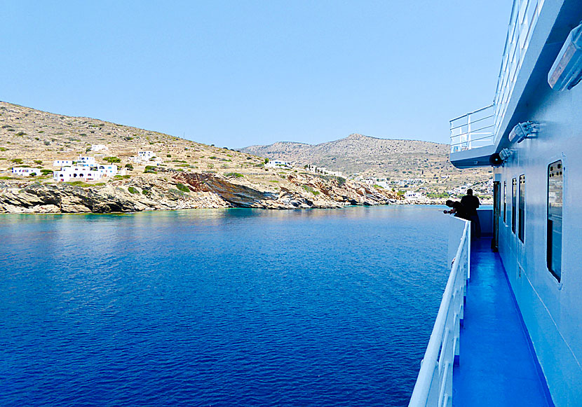 Travel by ferry to Sikinos in the Cyclades.