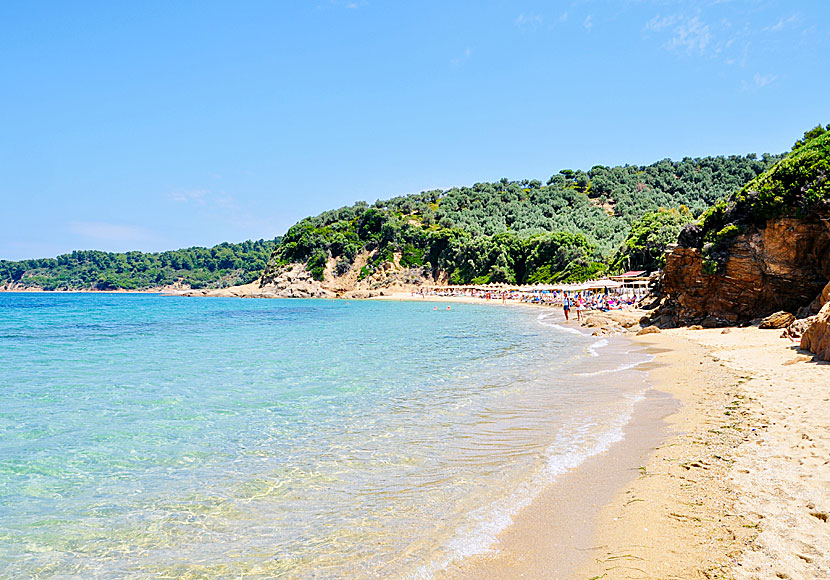 The best beaches in Skiathos. Little Banana beach.