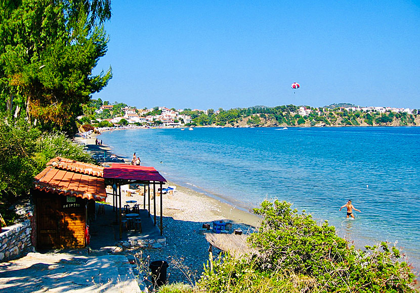 The best beaches in Skiathos. Megali Ammos beach.