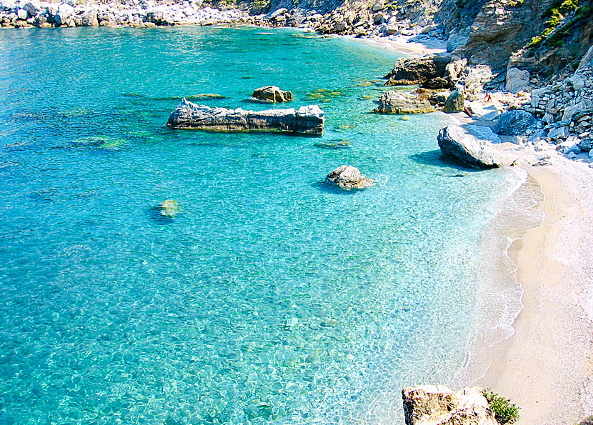 Agios Ioannis beach under the Mamma Mia church.