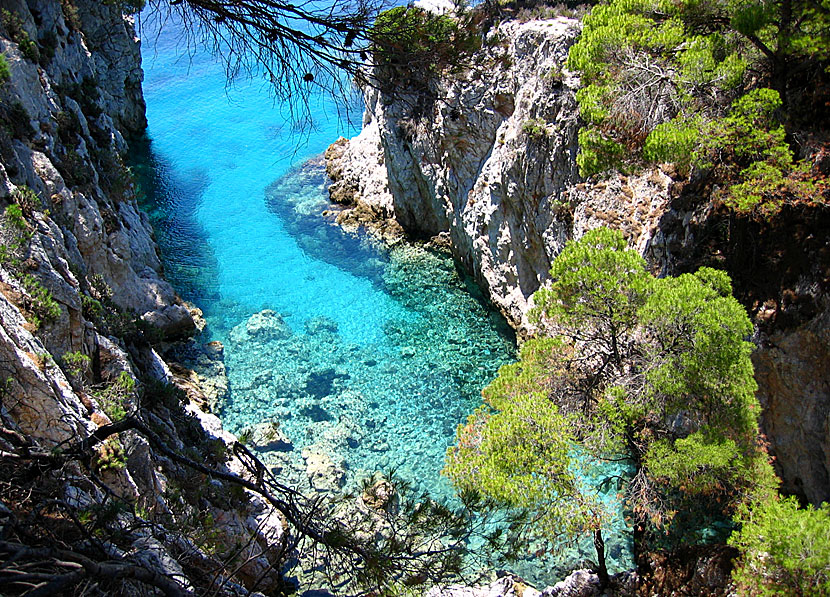 The best beaches on Skopelos. Amarantos beach.