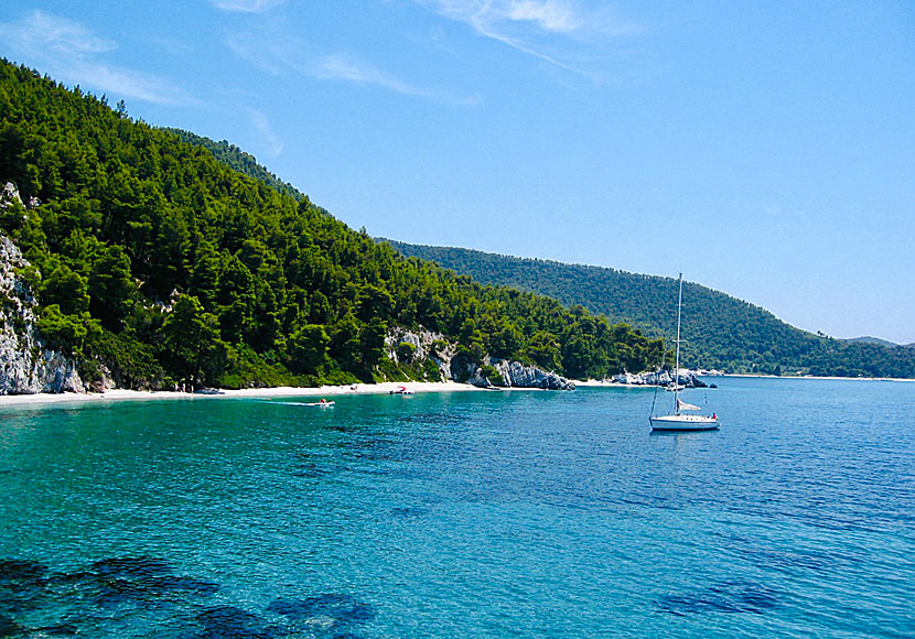 Fteli beach near Megalo Pefko and Hovolo beaches on Skopelos.