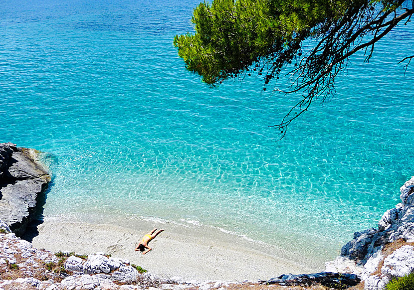 Hidden beach near Kastani on Skopelos.