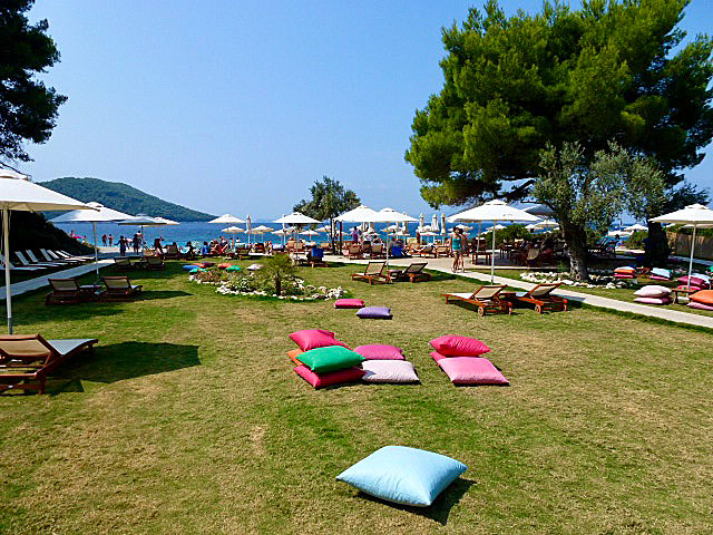 Beach bar at Kastani beac in Skopelos.