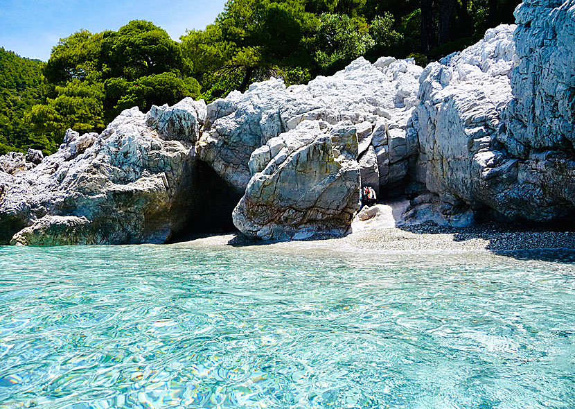 Another of the small beaches at Hidden beach. The beach on the left is Kastani beach.