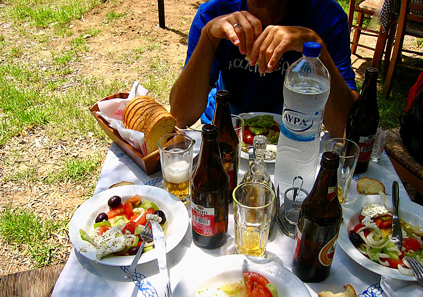 Good Greek lunches at Limnonari Restaurant.