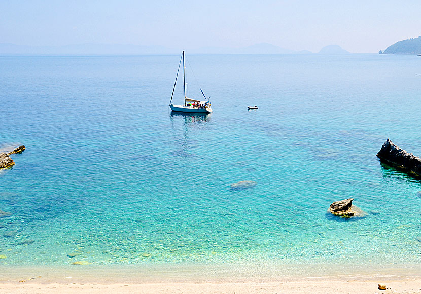 Sail to Mamma Mia Church on Skopelos in Greece.