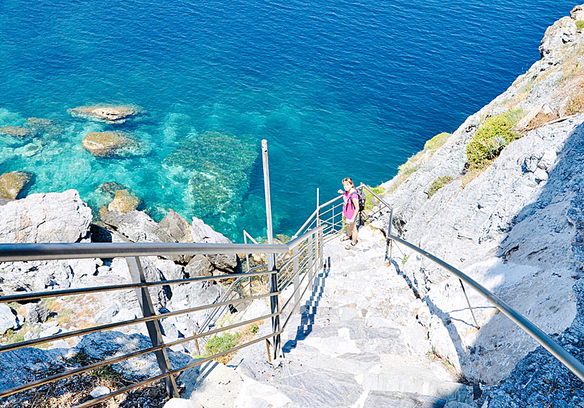 The stairs leading up to the Mamma Mia Church on Skopelos.