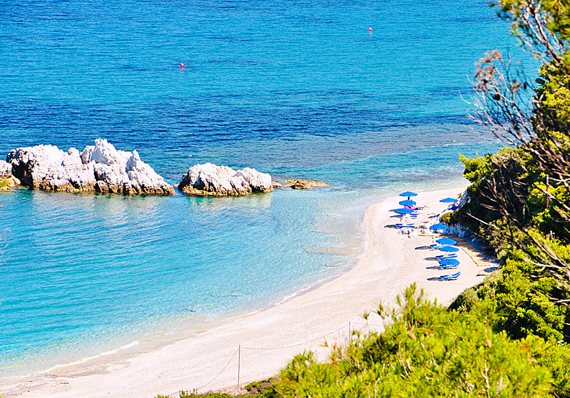 The Mamma-Mia boats stop at Milia beach, among other places.