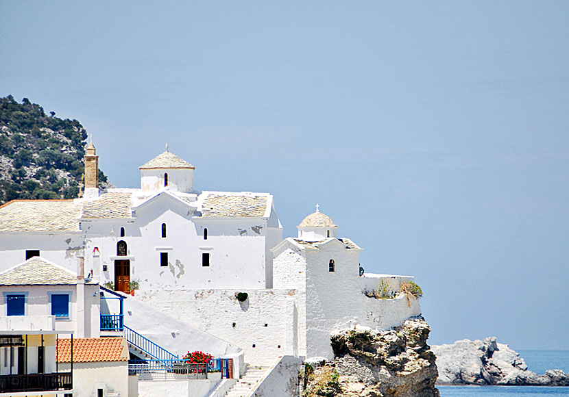 Don't miss the beautiful churches of Skopelos town when you travel to Skopelos.