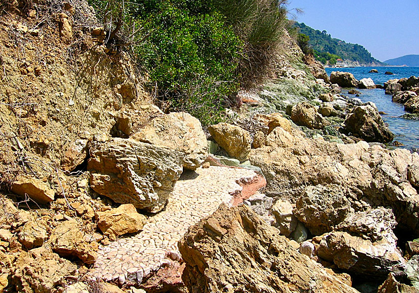 The Roman baths of Loutraki below Glossa on Skopelos.