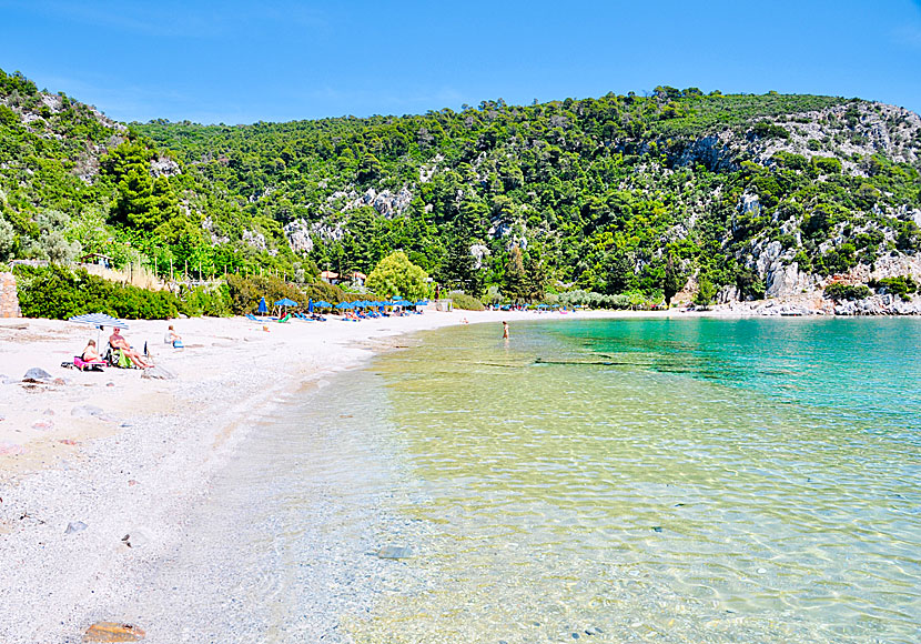 The beach of Limnonari is one of the best beaches on Skopelos.