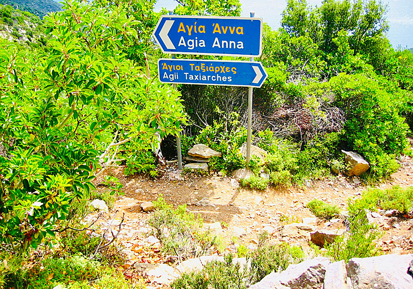 Hike to Agia Anna church and Agios Taxiarchis monastery on northeast Skopelos.