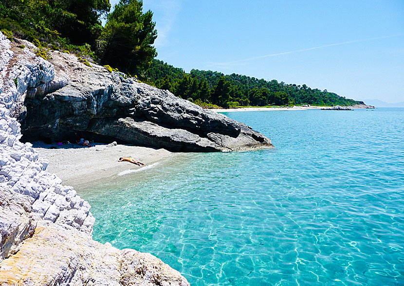 Kalimera beach close to Kastani beach in Skopelos.