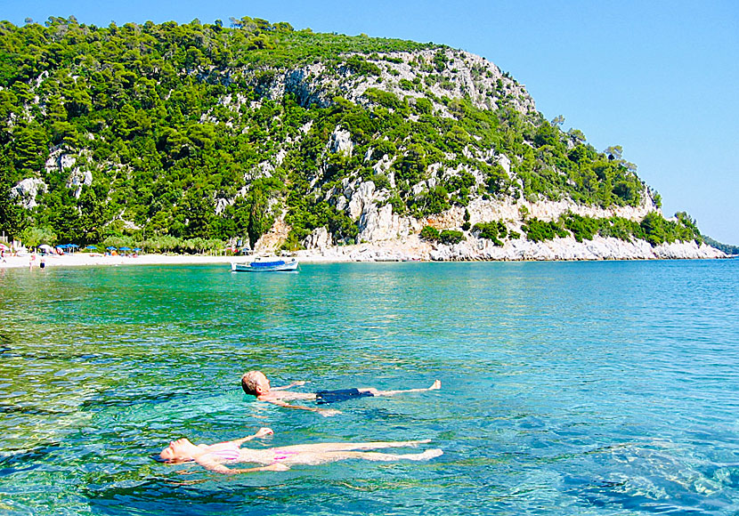 Snorkeling in Limnonari beach in Skopelos.