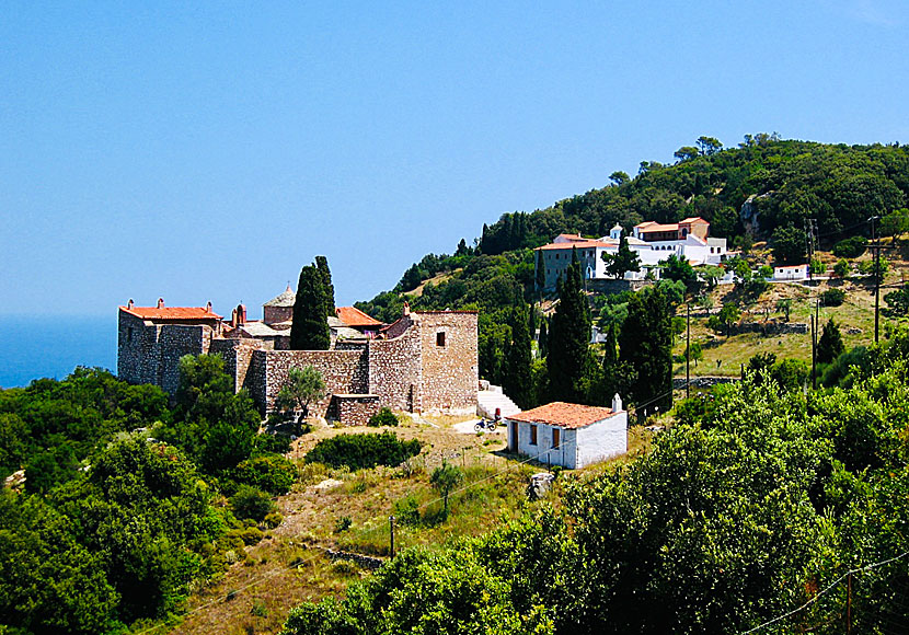 Timios Prodromos Monastery is located above Agia Varvara Monastery on Skopelos.