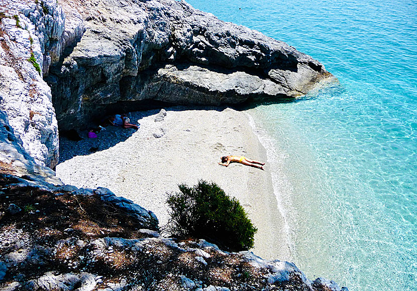 Nudist beaches on Skopelos in the Sporades.