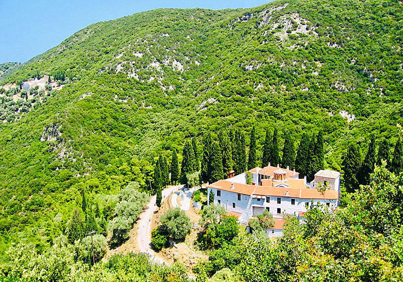 The Sotiras Metamorphosis Monastery on Skopelos in the Sporades.