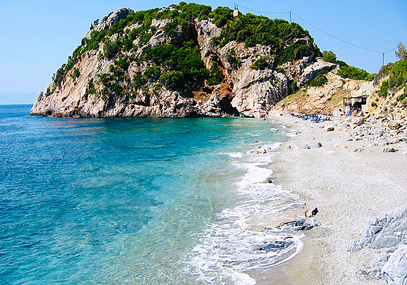 Velanio beach is suitable for those who like to swim with a snorkel and mask.