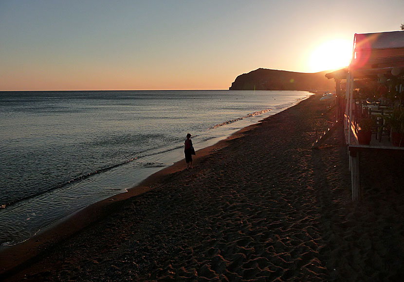 The sunset in Skala Eresou in Lesvos.