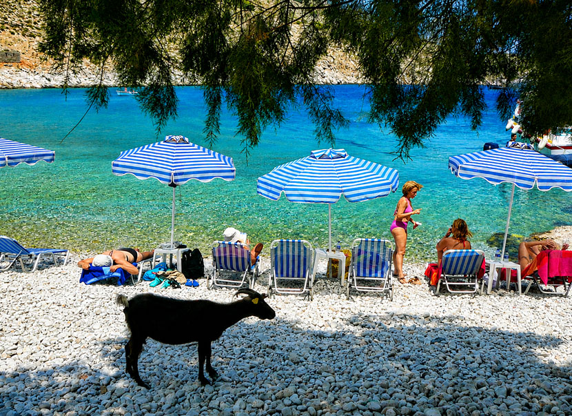 Marathounda beach is also called the Goat beach.