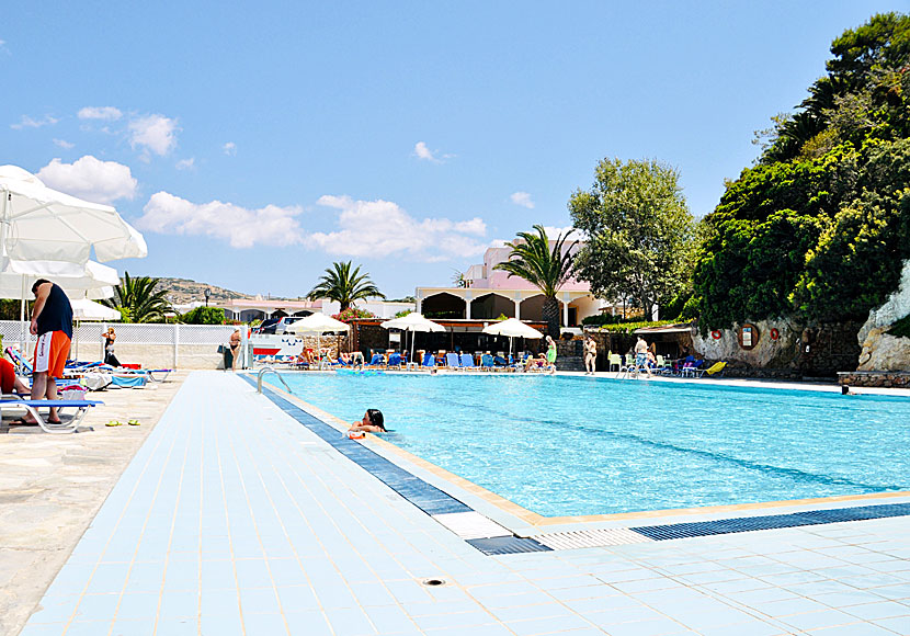 The swimming pool at Dolphin Bay Family Beach Resort in Galissas.