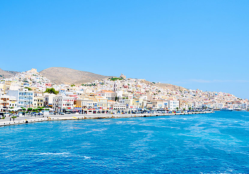 Ano Syros and Ermoupolis on Syros in the Cyclades.