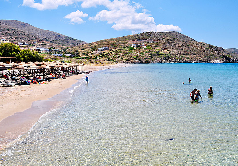 Delfini beach close to Kini in Syros.