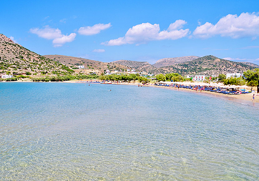 The beach of Galissas in Syros is shallow and suitable for small children. 