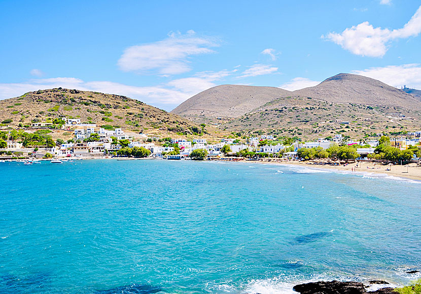 The beach of Kini on Syros.