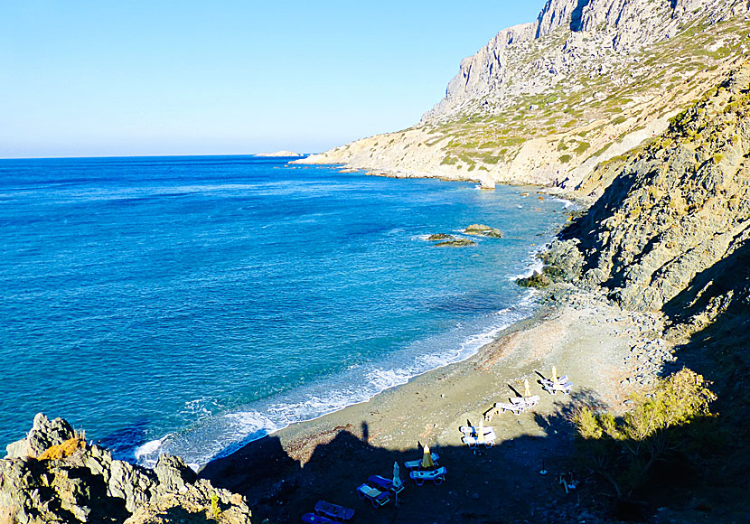 The best beaches on Telendos. Hohlaka beach.