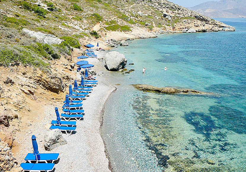 The best beaches on Telendos. Potha beach.