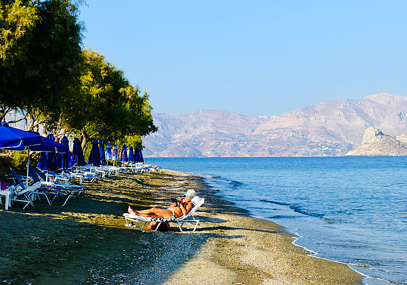 The best beaches on Telendos. The village beach. 