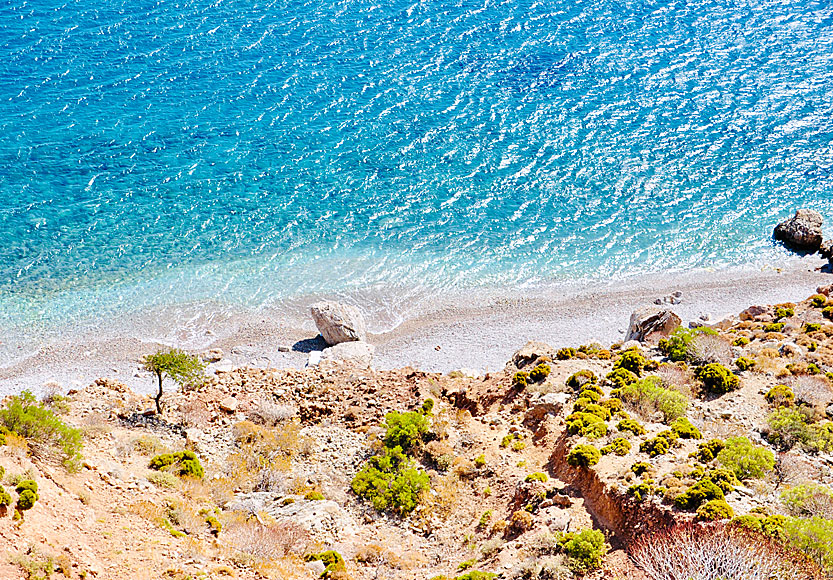 The best beaches on Tilos. Despoti Nero beach.