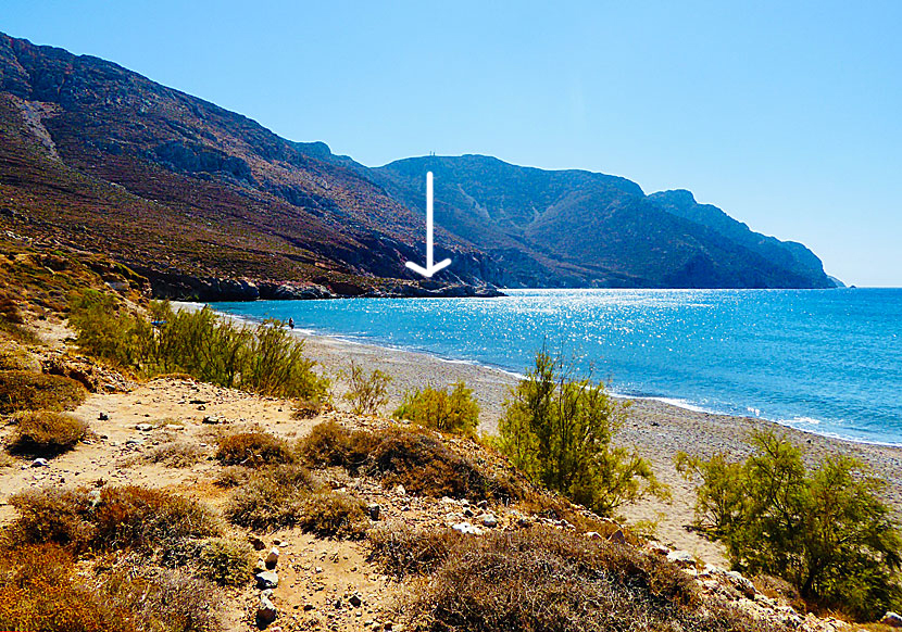 Kalimera beach and Mikro Eristos beach on the island of Tilos.